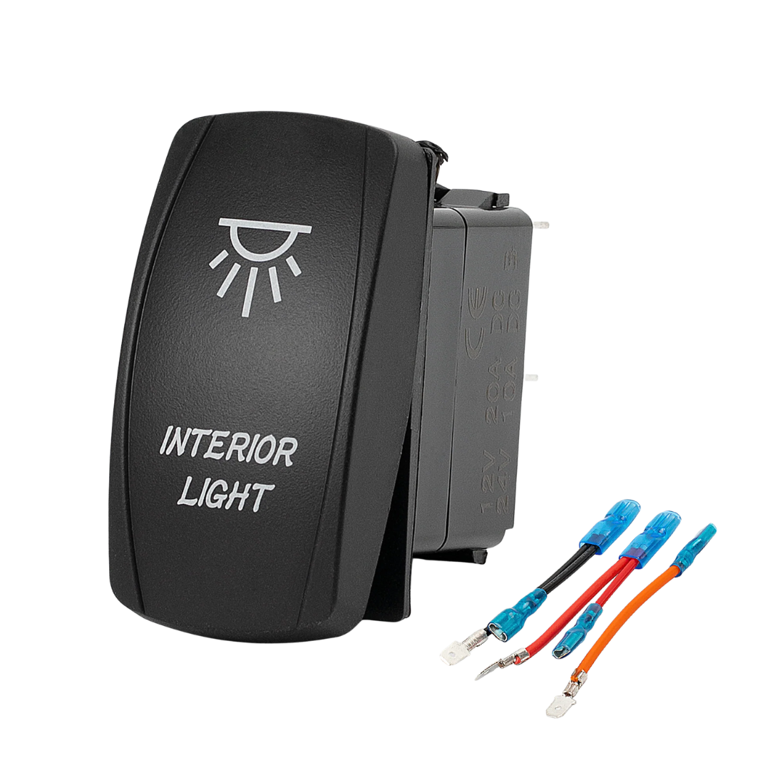 Interruptor basculante rectangular de encendido/apagado con LED / Luces interiores