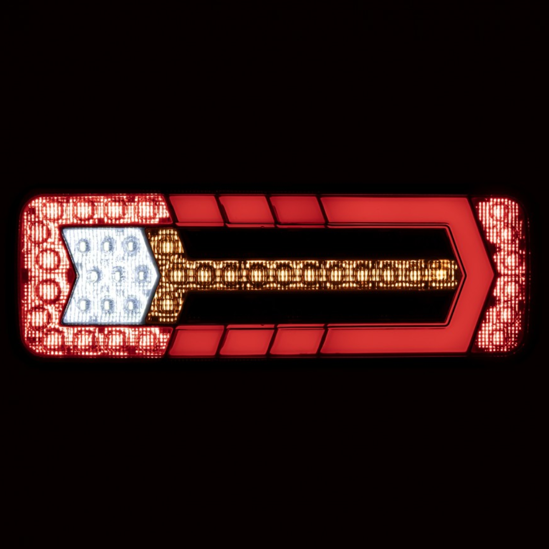 LED Rear Lamp with Dynamic Indicator, Stop, Tail, Fog, Reverse & Reflector