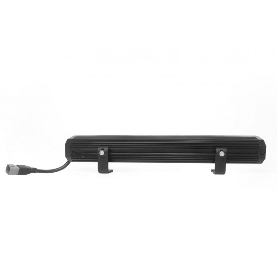 Black LED light bar on a white background