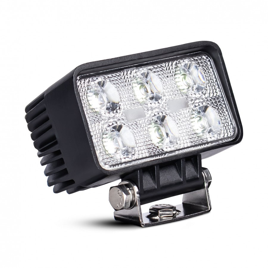 Rectangular 18W LED Work Light with 1100 Lumen Flood Beam