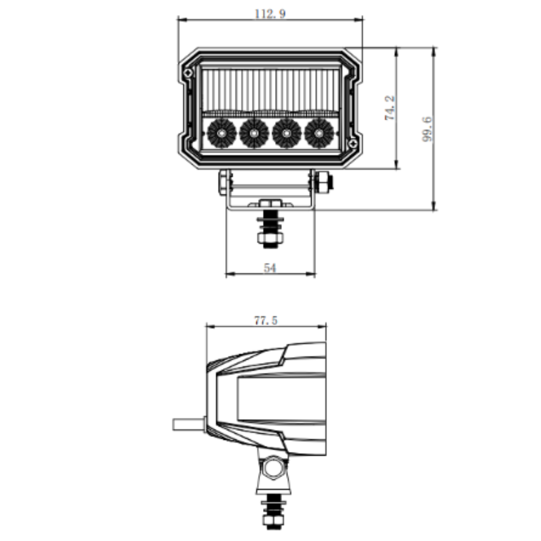 LED Driving Lamp with Strobe 1600lm / 4.5"