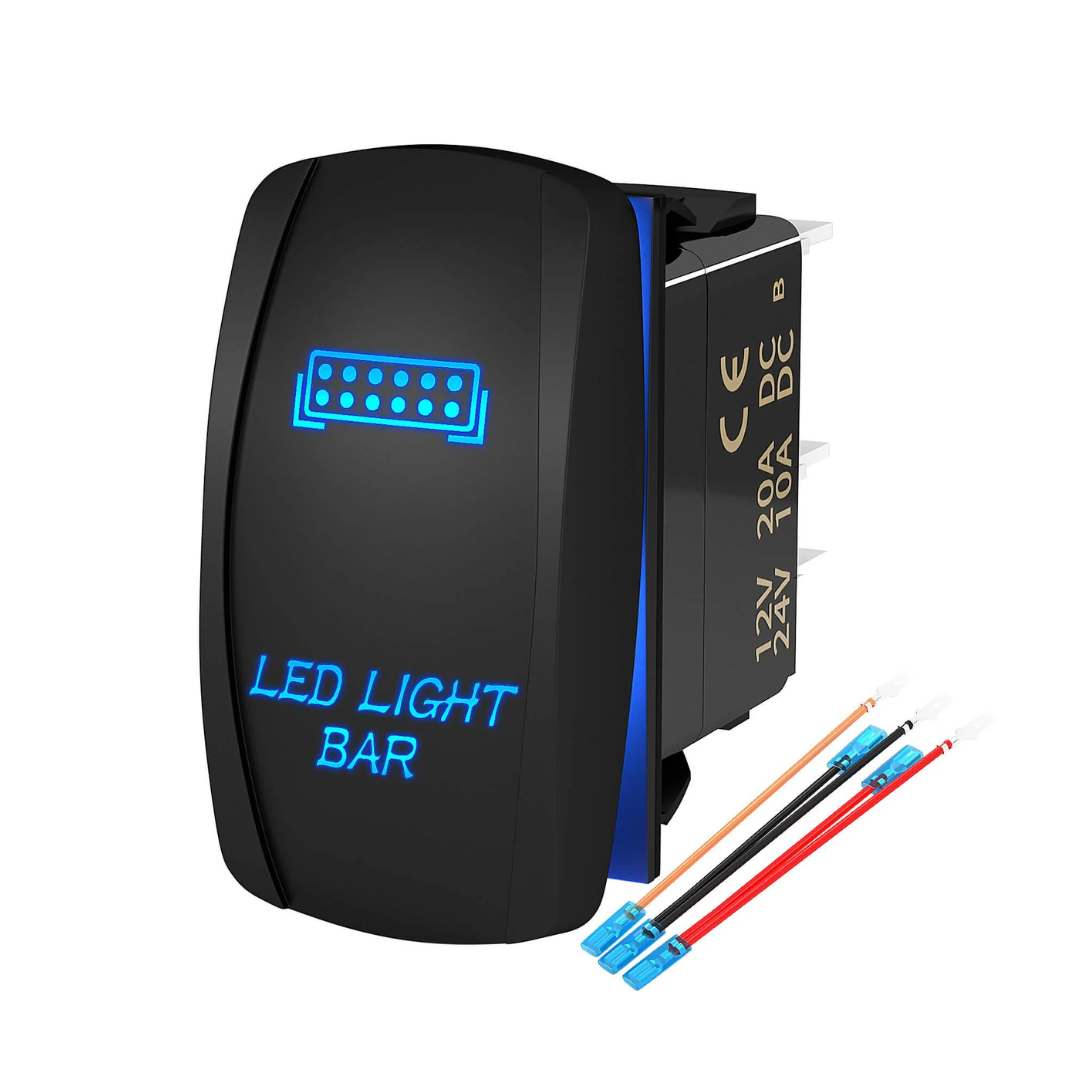 Interruptor basculante rectangular de encendido/apagado con LED/barra de luz