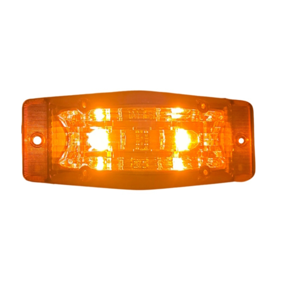 Slimline LED-dobbeltbrænderlampe med ravfarvet linse
