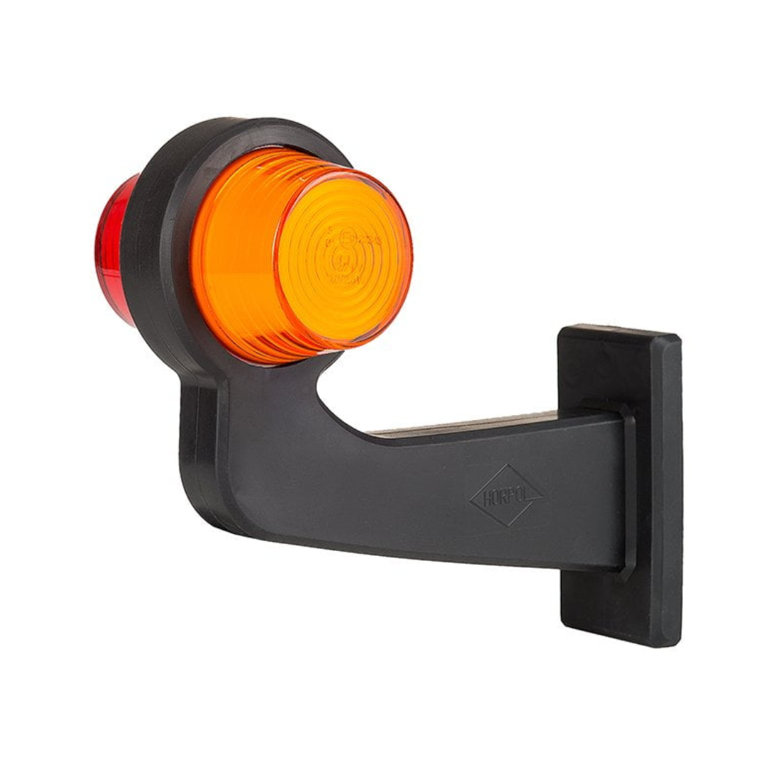 Old School Danish Long Arm Marker Light / Amber & Red Neon