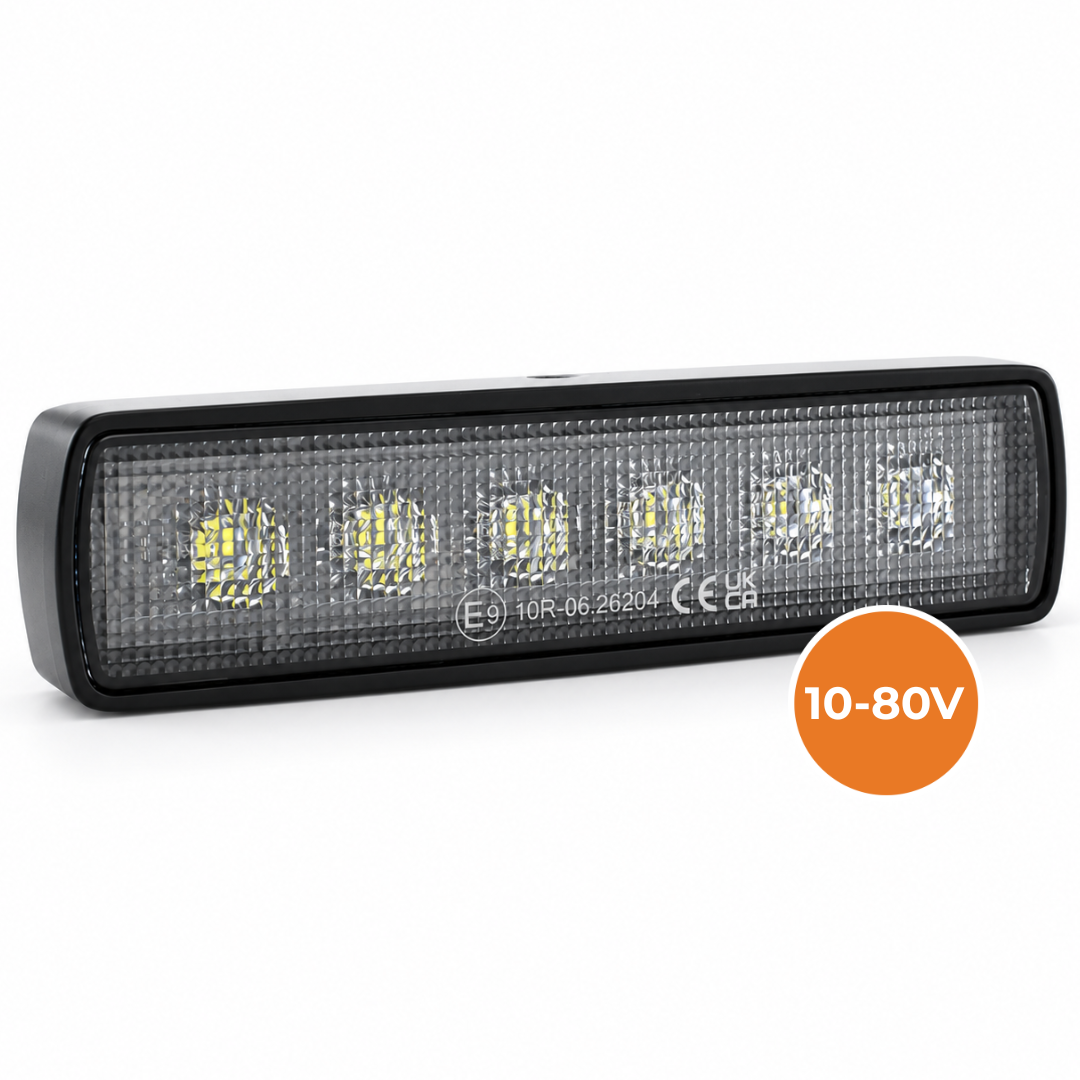 12-80V Slimline LED Work Light with Flood Beam 18W