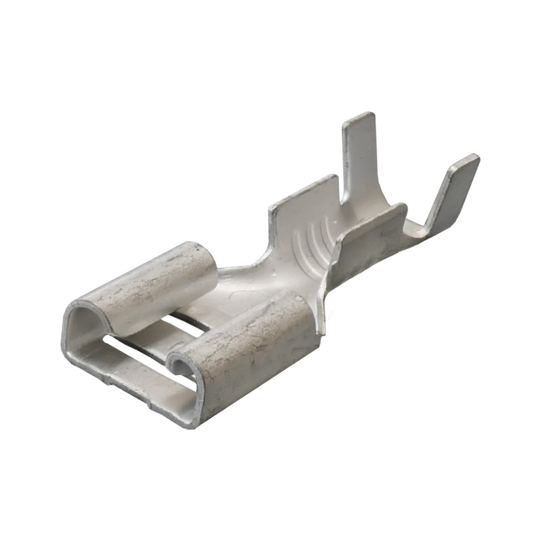 Non Insulated 6.3mm Spade Crimp Terminals for 1.5mm² Cable / Pack of 100