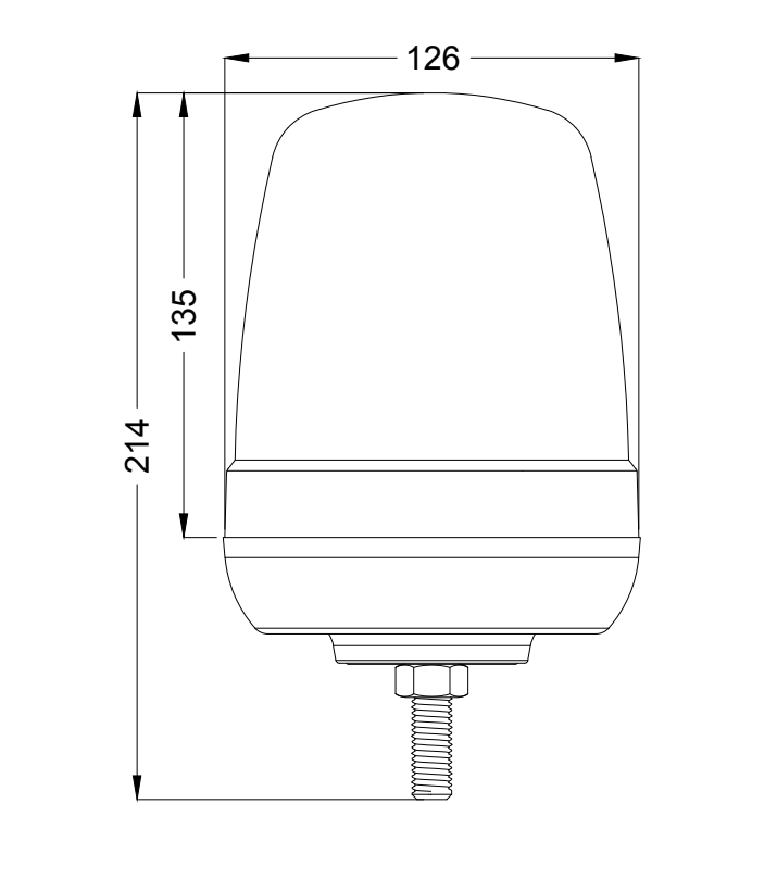 LED-Notsignalleuchte mit Bolzenbefestigung -