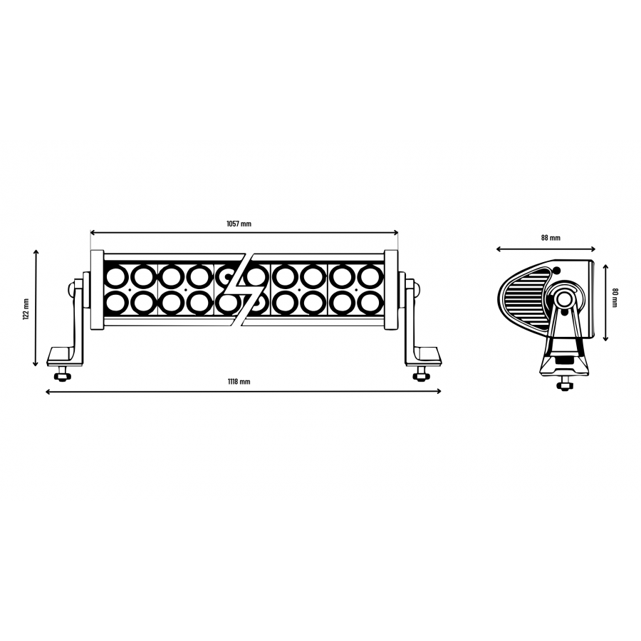 Straight LED Light Bar / Flood Beam / 80x LED / 1060mm