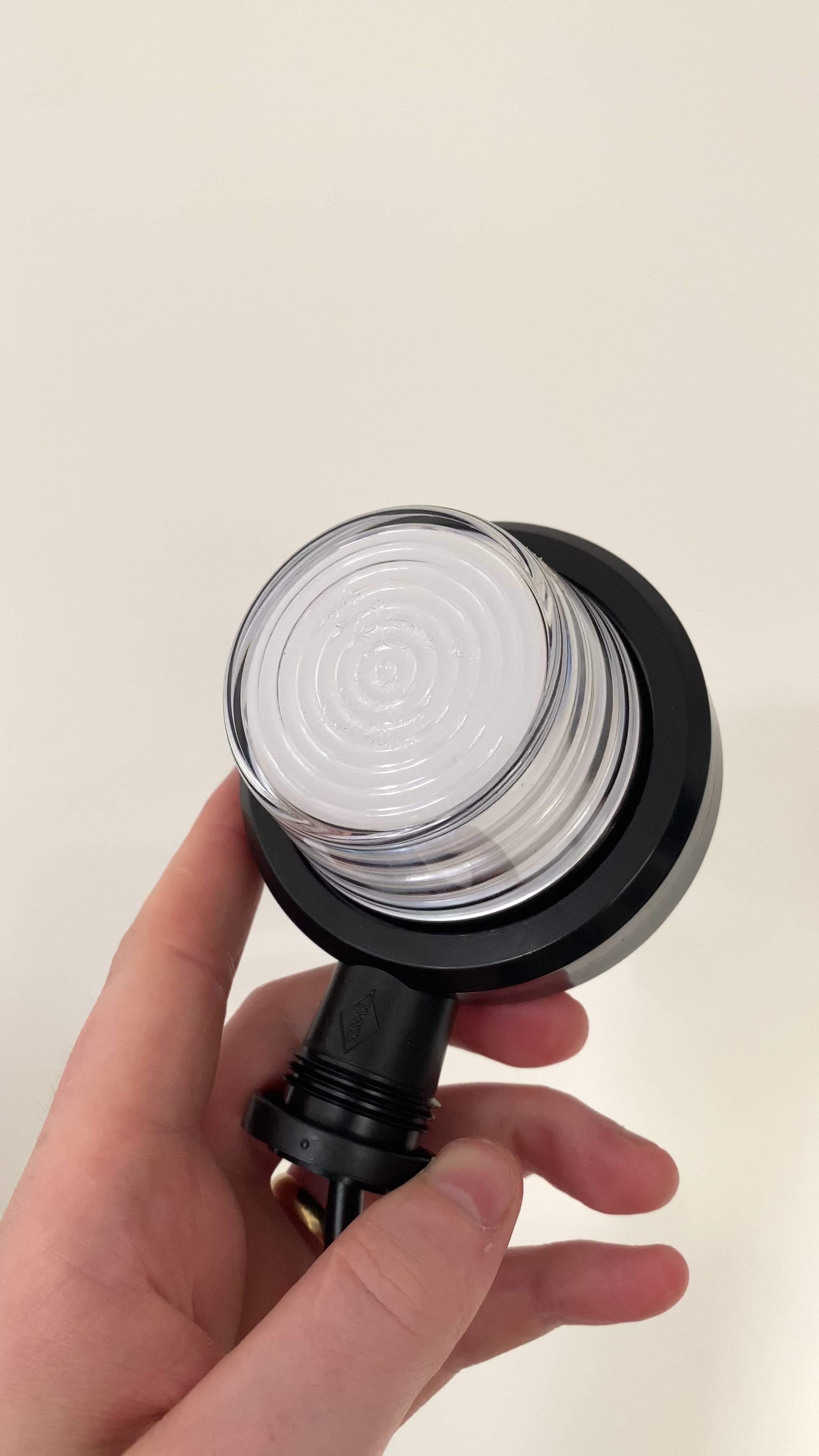 Old School Danish Short LED Outline Marker Light / Red & White Neon Lens UK + Ireland