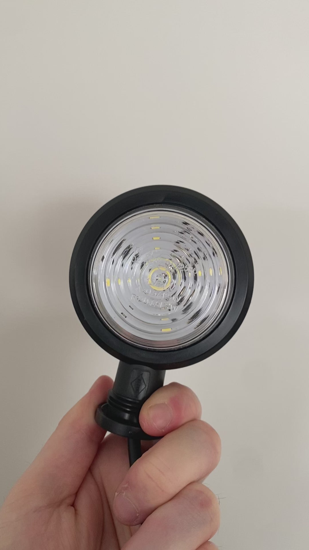 Old School Danish Short LED Outline Marker Light / Red & Clear Lens