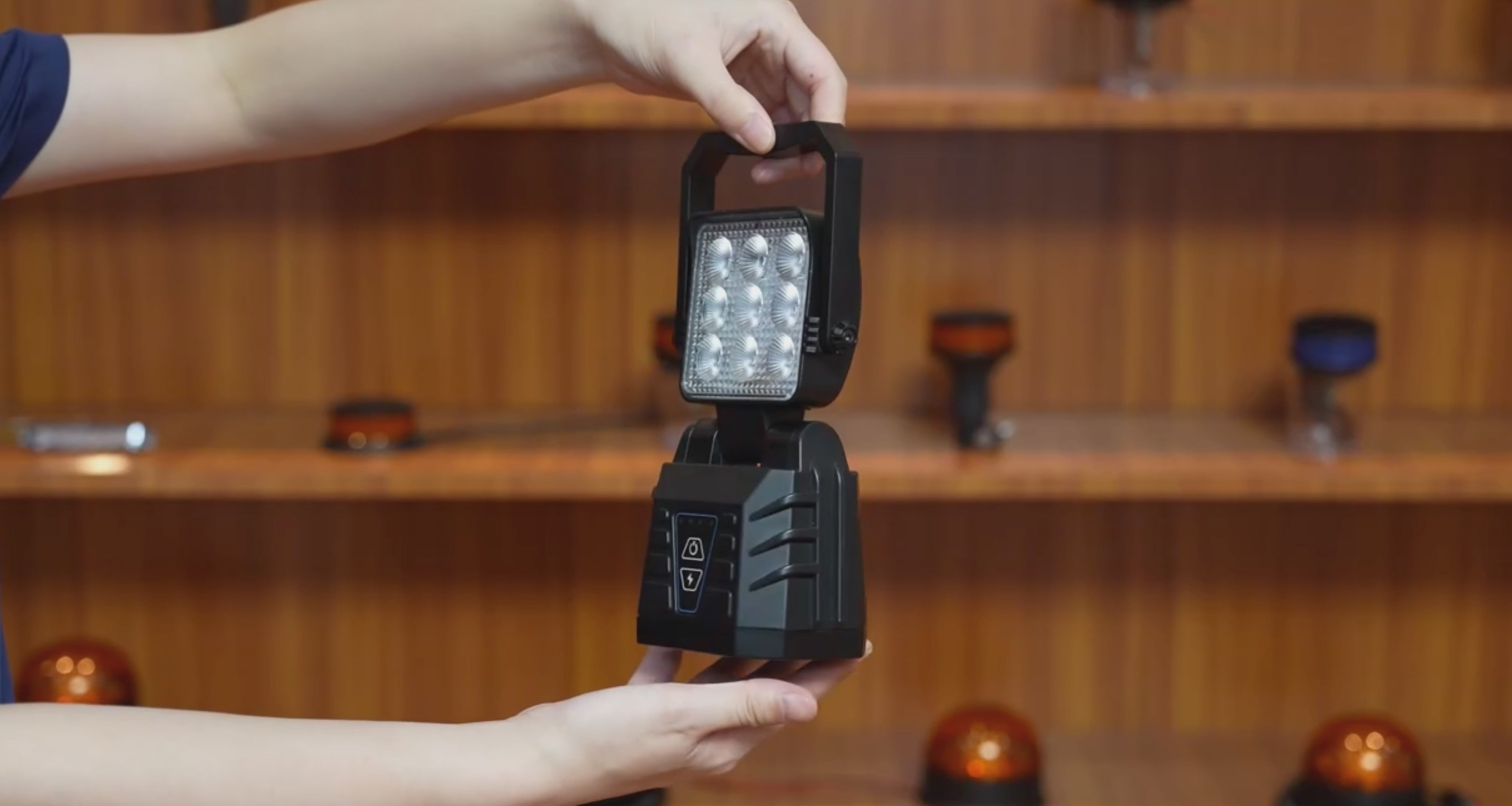 Rechargeable LED Work Light with Strobe Flash Function UK + Ireland