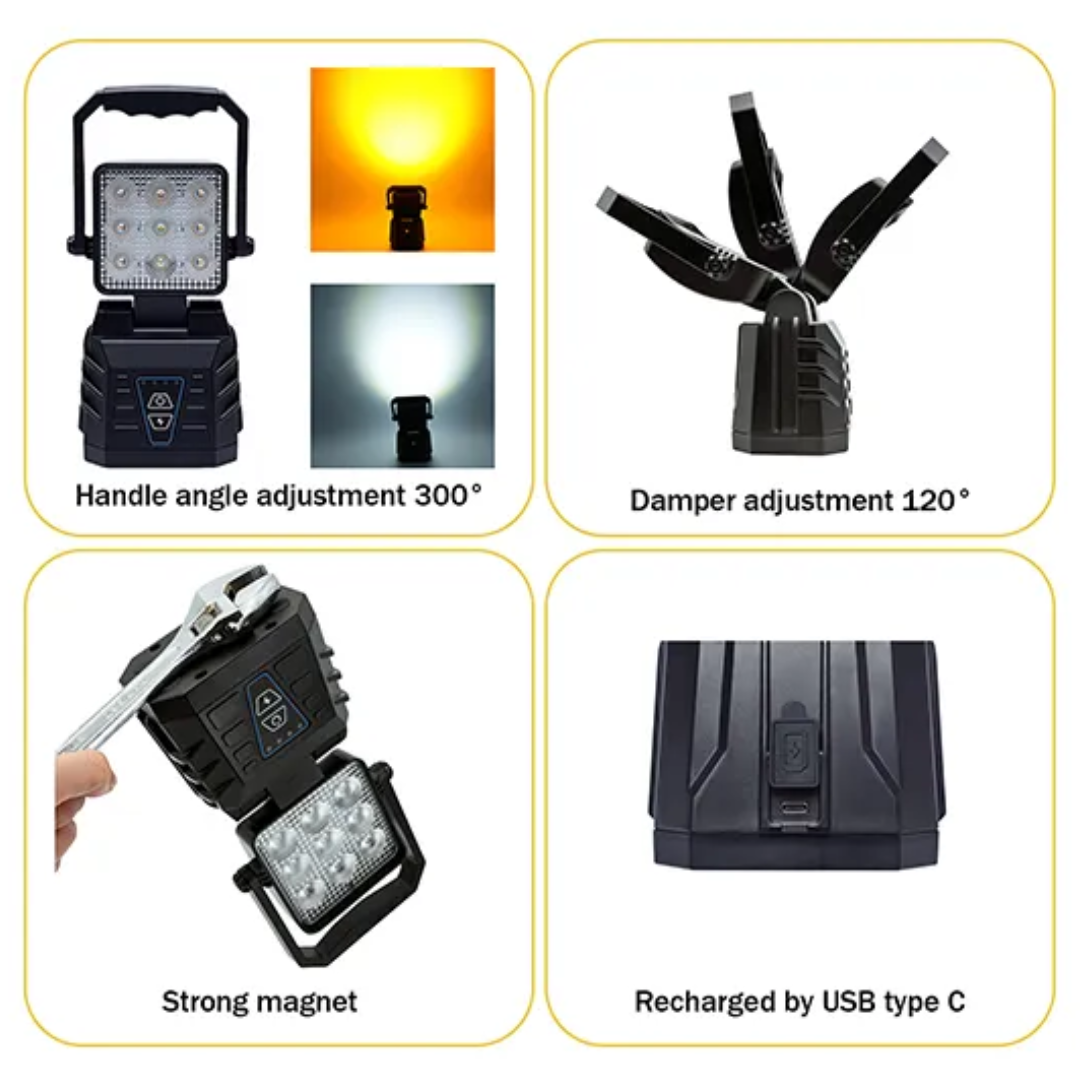 Rechargeable LED Work Light with Strobe Flash Function