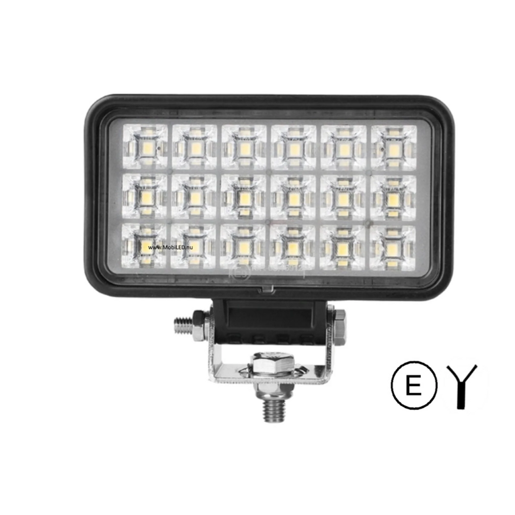 Rectangular LED Work Light with Stainless Bracket / 18W UK + Ireland