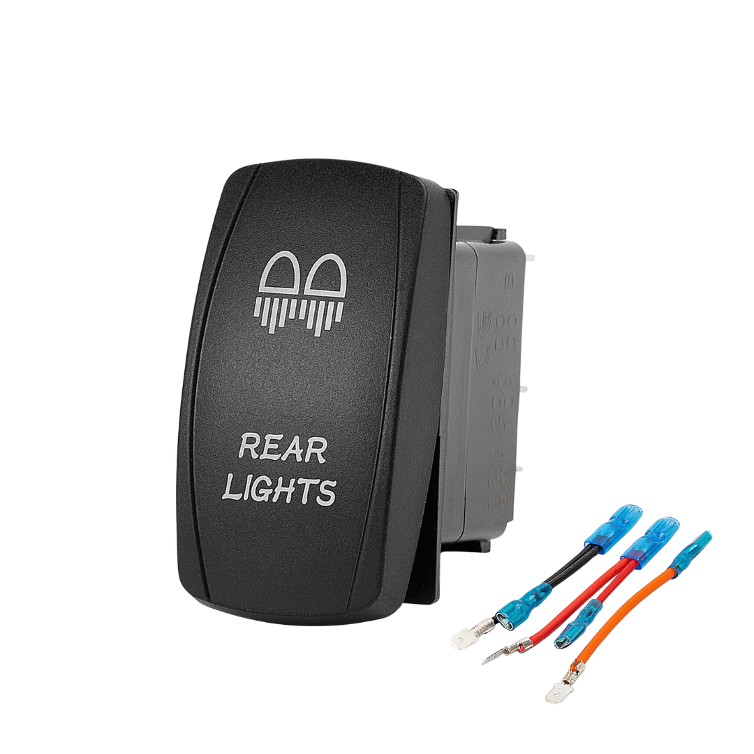 Interruptor basculante rectangular de encendido/apagado con LED / Luces traseras