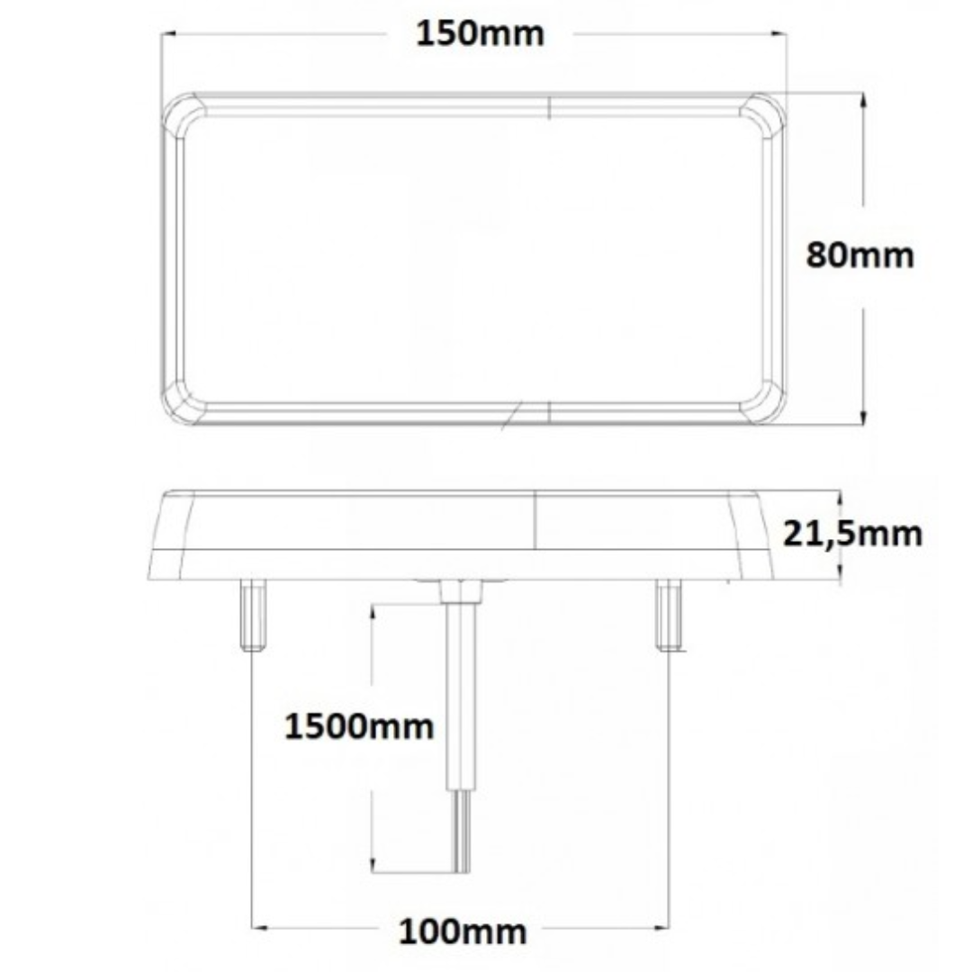 Rectangular Trailer Lights / Set of 2 UK + Ireland