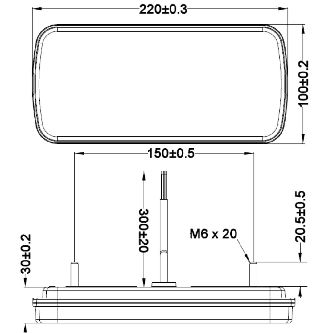 Rectangular LED Trailer Light with Stop, Tail, Indicator & Reflector UK + Ireland