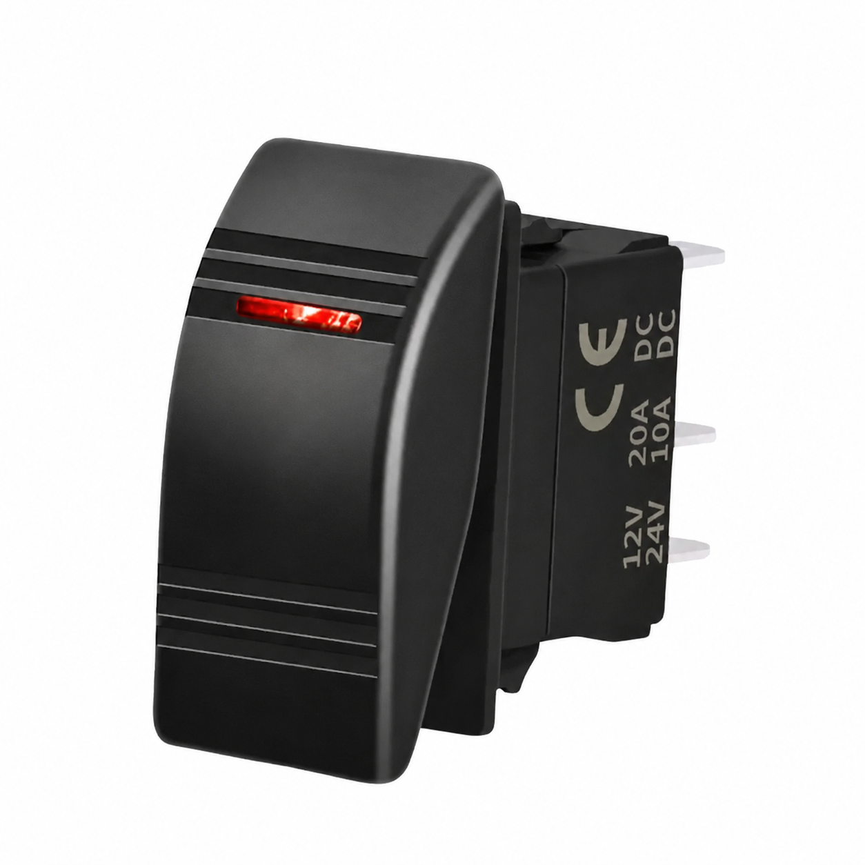 Rectangular ON-OFF Rocker Switch with Red LEDs