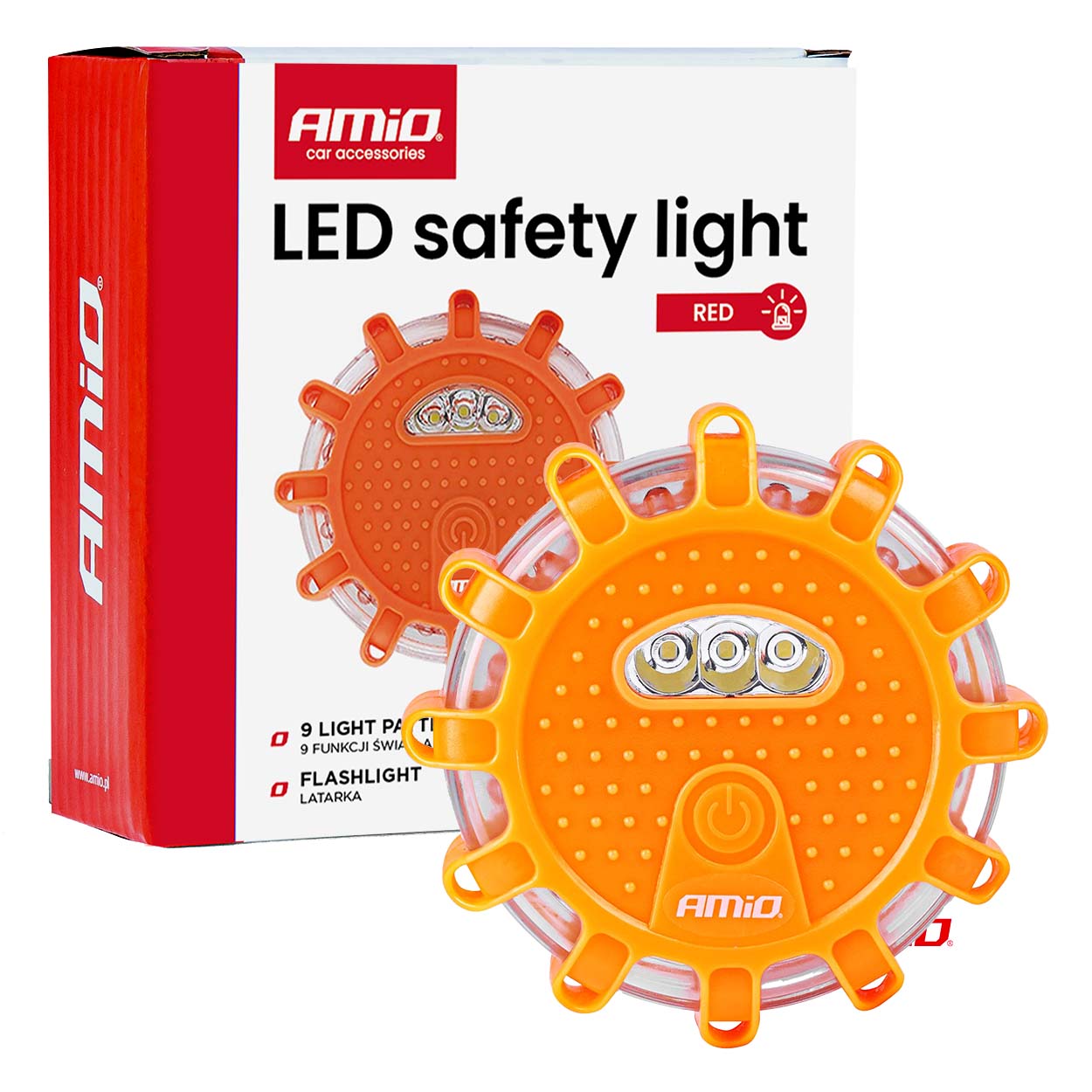 Red Emergency Light Puck with Torch