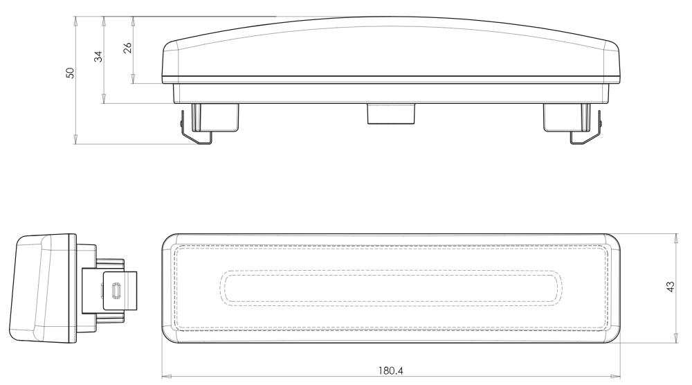Amber Scania Neon LED Visor Lamp with Plug