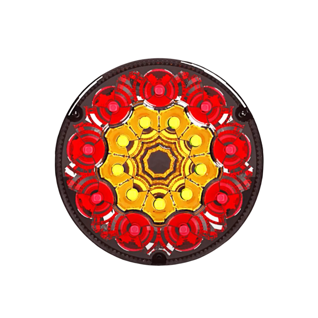SIM 3188 Round Rear Lights with Grey Lens / 90mm