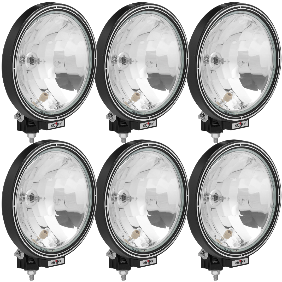 Pack of 6 SIM Round Bulb Spot Lamps / 9 Inch