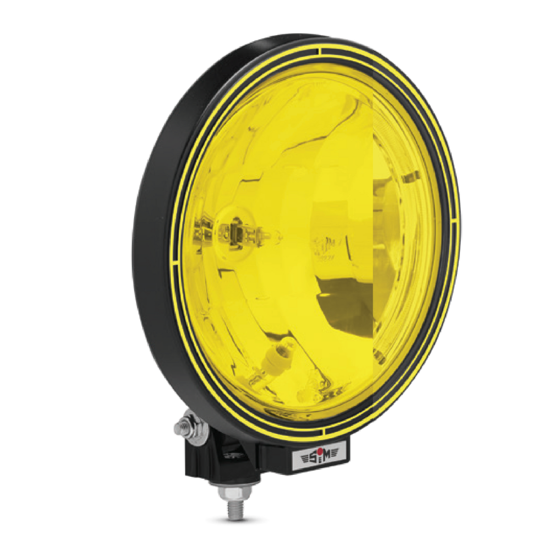 SIM Round Bulb Driving Lamp with Bulb Parking Light / 9" Yellow Edition