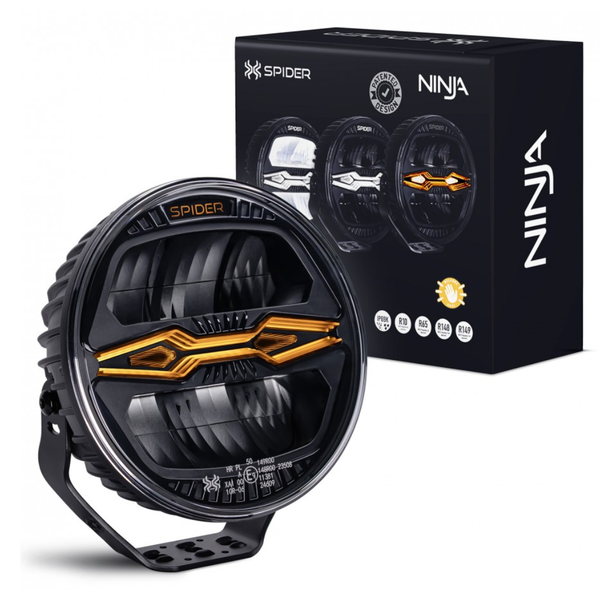 X-Spider Ninja Round Spot Light with White DRL & Strobe / 9