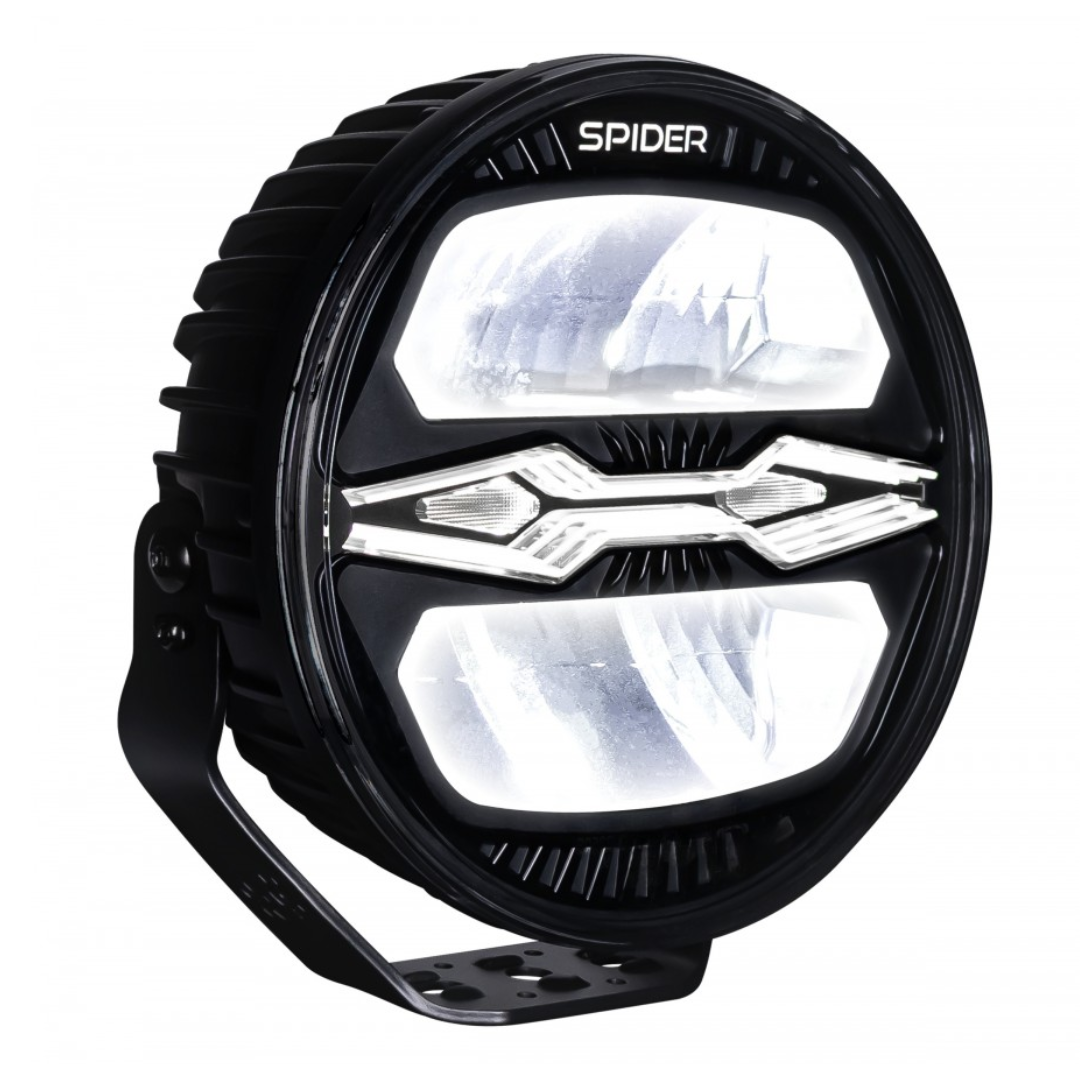 X-Spider Ninja Round Spot Light with White DRL & Strobe / 9" UK + Ireland