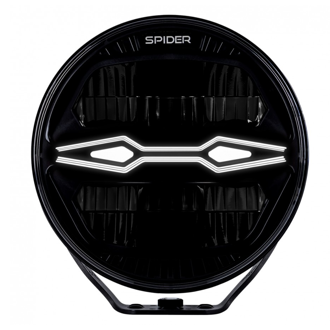 X-Spider Ninja Round Spot Light with White DRL & Strobe / 9" UK + Ireland
