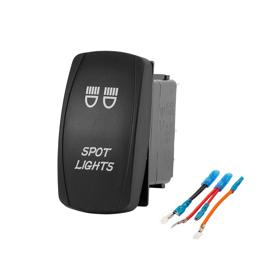 Interruptor basculante rectangular de encendido/apagado con LED/focos