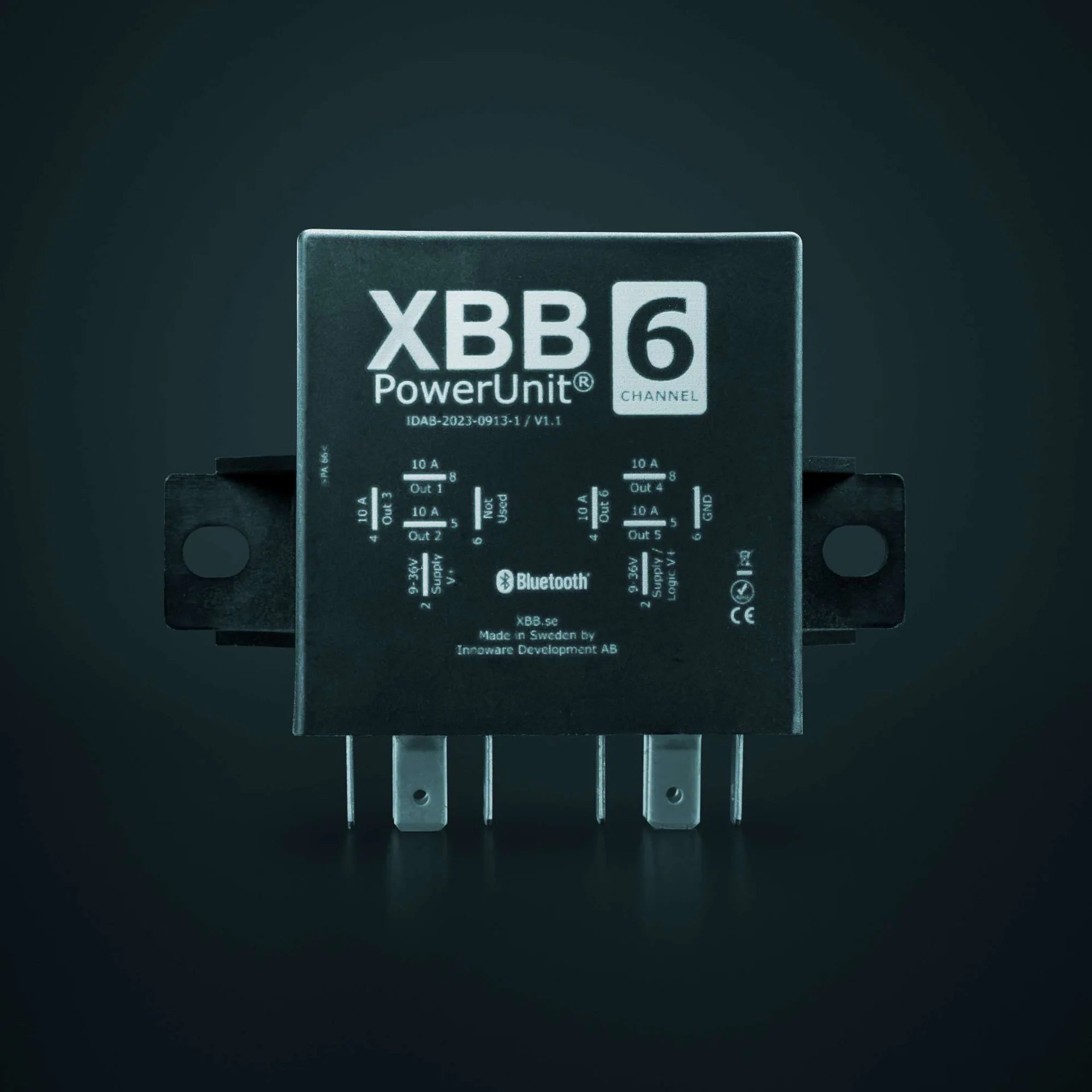 XBB PowerUnit 6-channel device on a dark background
