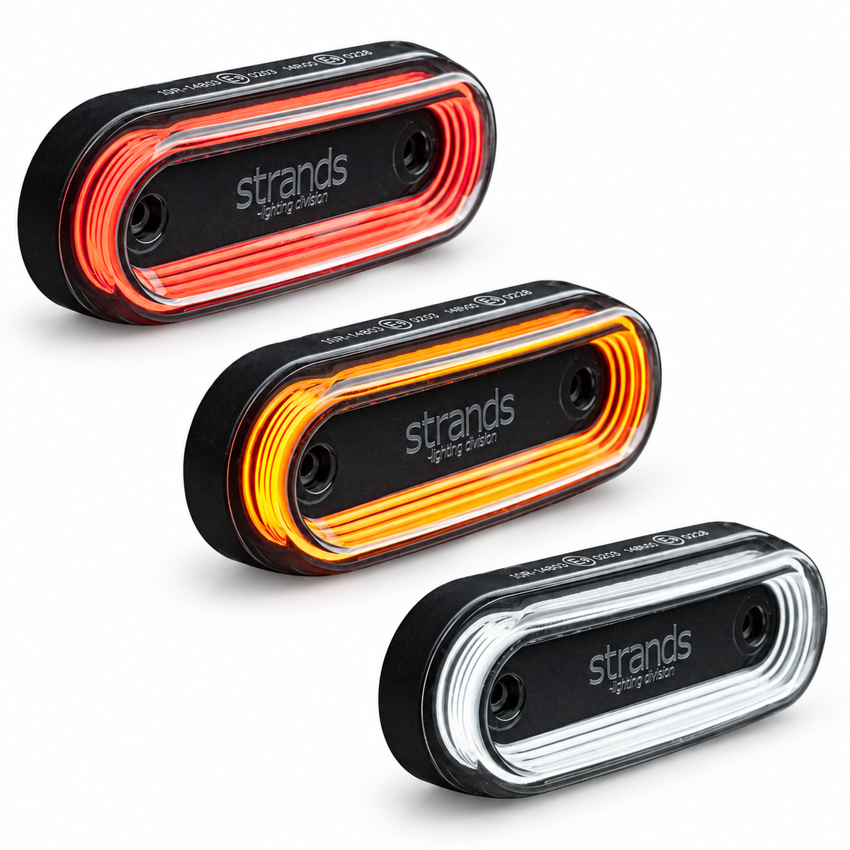 Strands FOR9T Gravity Oval Marker Lights - Red, White &amp; Amber
