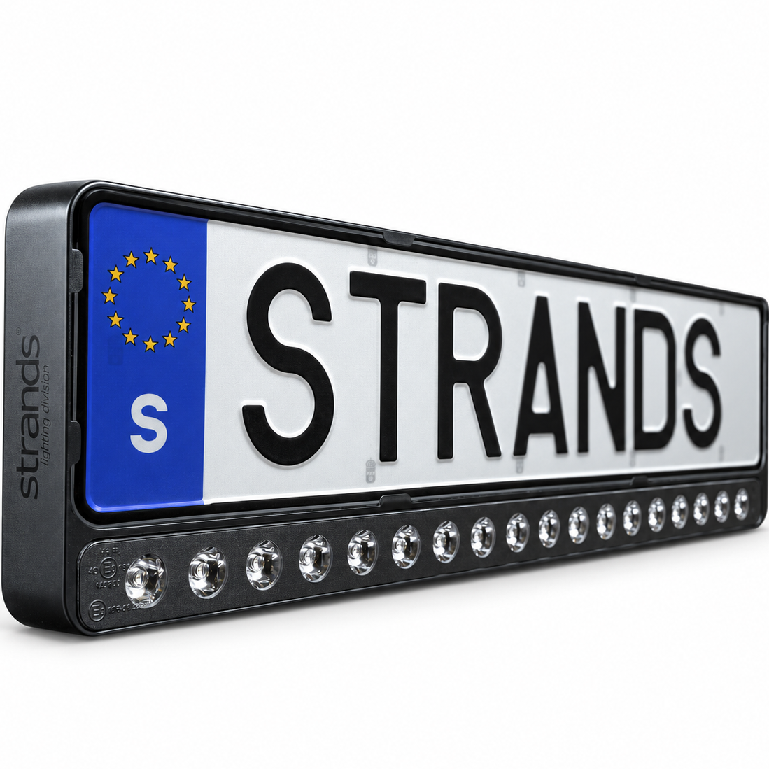 Strands Nuuk E-Line Black Number Plate LED Light Bar / Dark Lens