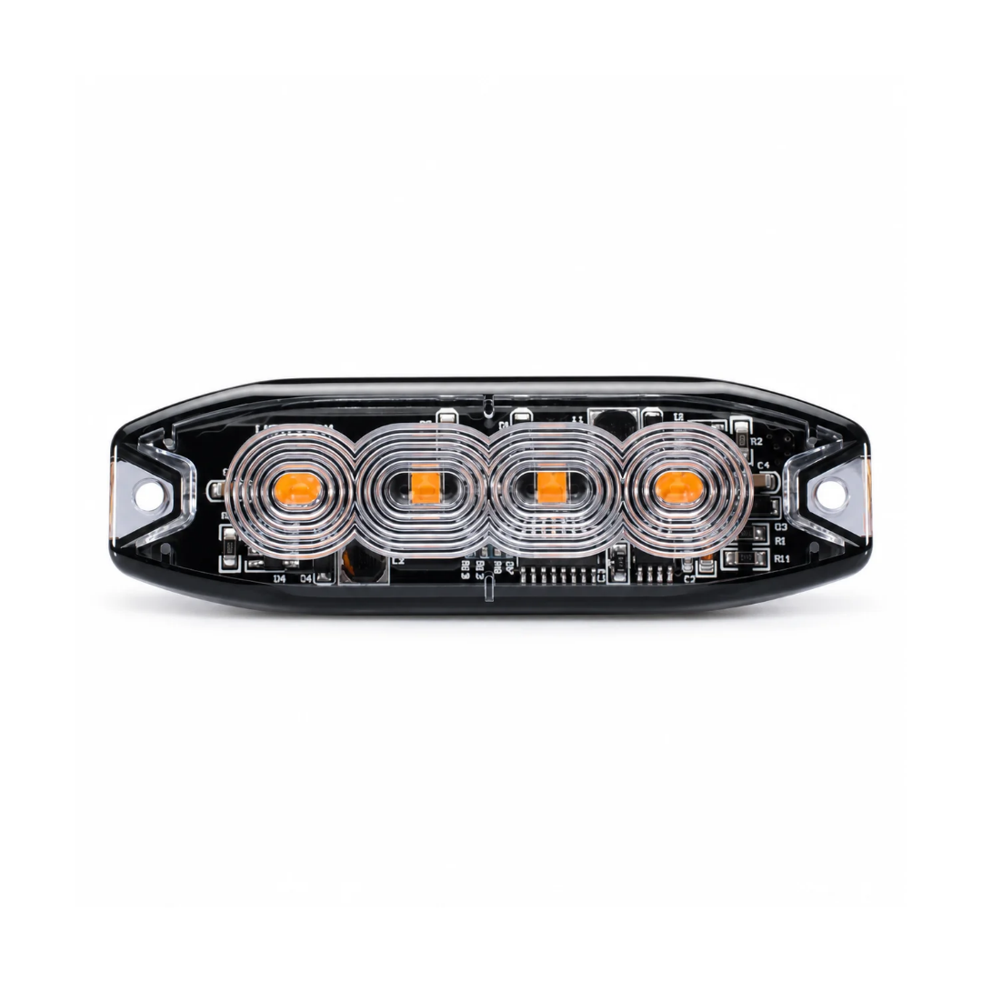Slimline Hazard Warning Strobe Light / 4 LED / Amber