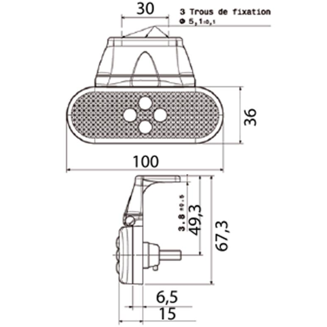 Vignal Amber Marker Light with Quick Connector