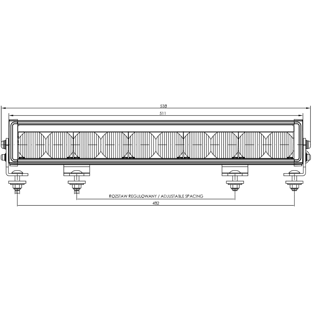 WAS Pantera LED Light Bar with White Position Light Strip / 20"