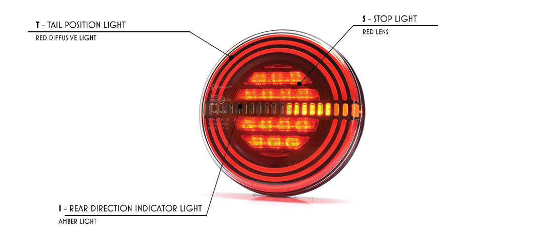 W191DD Round Trailer Light with Dynamic Indicator