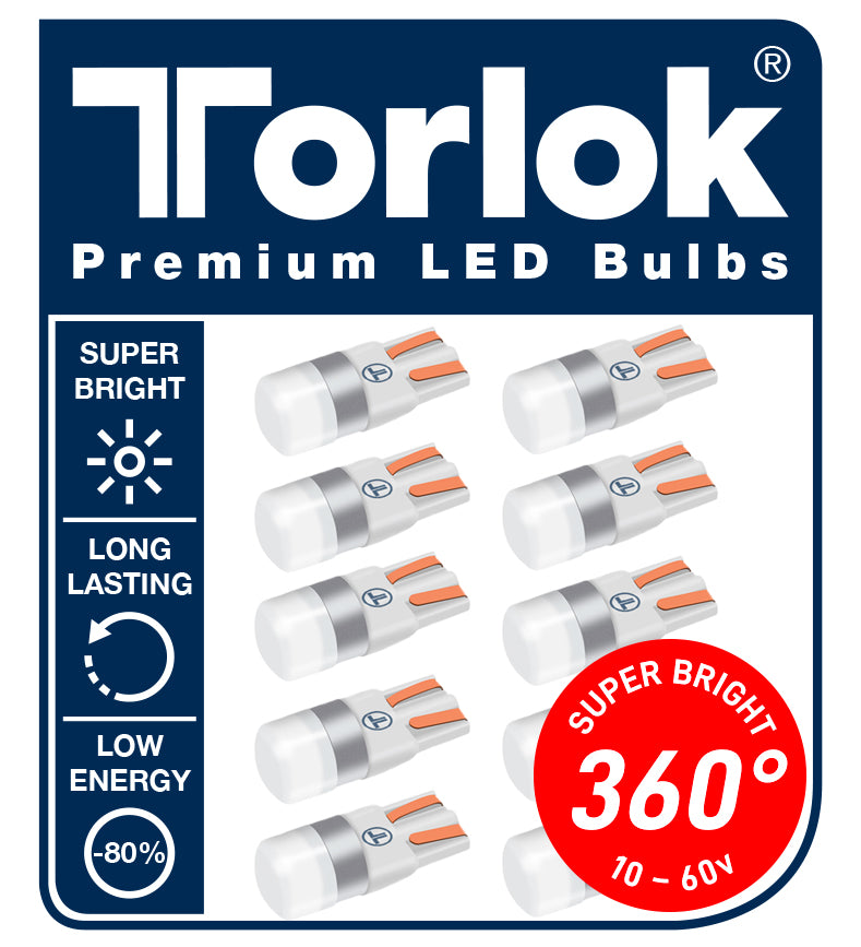 Torlok 360 Super Bright LED Parkering T10-pærer 12 / 24v - spo-cs-disabled - spo-default - spo-disabled - spo-notify-me-d