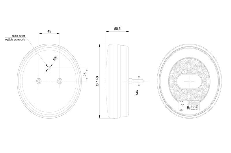 Buy LED Round Trailer Lamp Neon Effect / Fristom FT-110 -  for sale