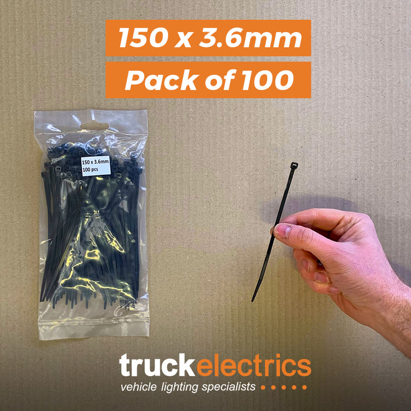 Buy Cable Ties 150 x 3.6mm / Pack 100 -  for sale