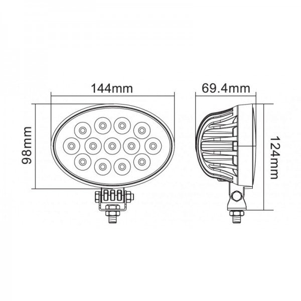 Ovale LED-werklamp 36W Flood Beam / 2316 Lumen - spo-cs-uitgeschakeld - spo-standaard - spo-uitgeschakeld - spo-notify-me-uitgeschakeld