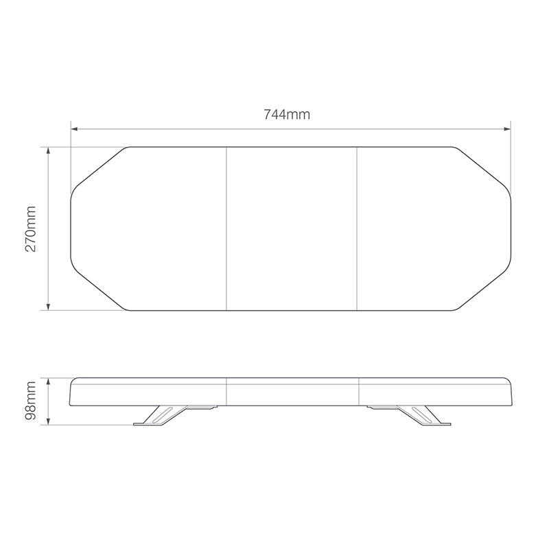 Barra de luz de emergencia LED ámbar 744 mm R65 / Electraquip - spo-cs-disabled - spo-default - spo-disabled - spo-notify-me-di