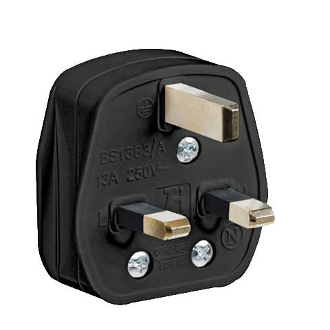 Black Rubber Plug 13A - Electrical - Mains - spo-cs-disabled - spo-default - spo-disabled - spo-notify-me-disabled
