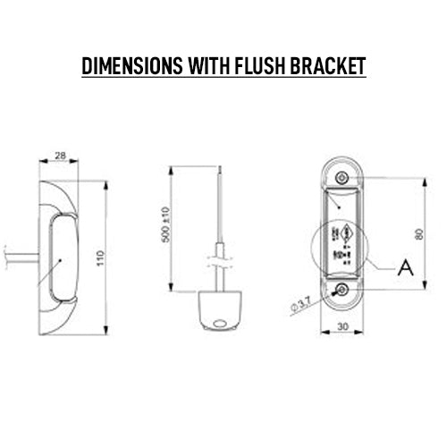 Buy LED Outline Marker Lamp with Flush Brackets -  for sale