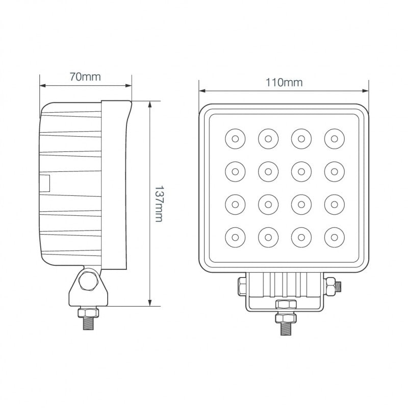 Square Flood Work Light 48 Watt / LED Autolamps - spo-cs-disabled - spo-default - spo-disabled - spo-notify-me-disabled