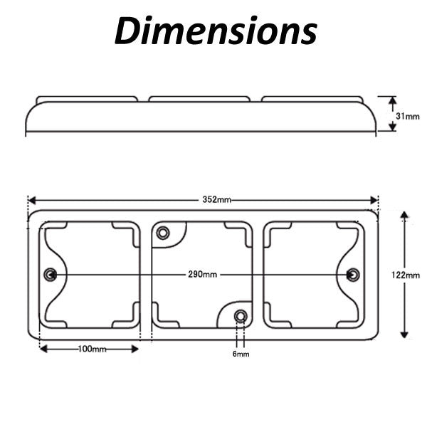 Triple Combination Lamp - Stop/Tail/Indicator/Reverse - LED Autolamps 100BRAWME - spo-cs-disabled - spo-default - spo-d