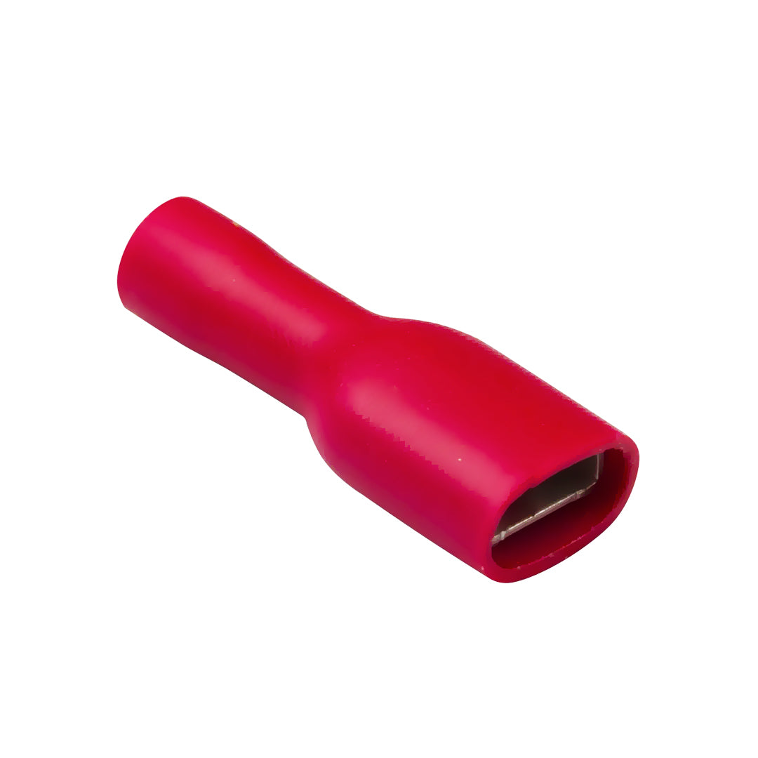 Terminal de pala femella de 6.3 mm vermell totalment aïllat / paquet de 100 - Connectors elèctrics - spo-cs-disabled - spo-default