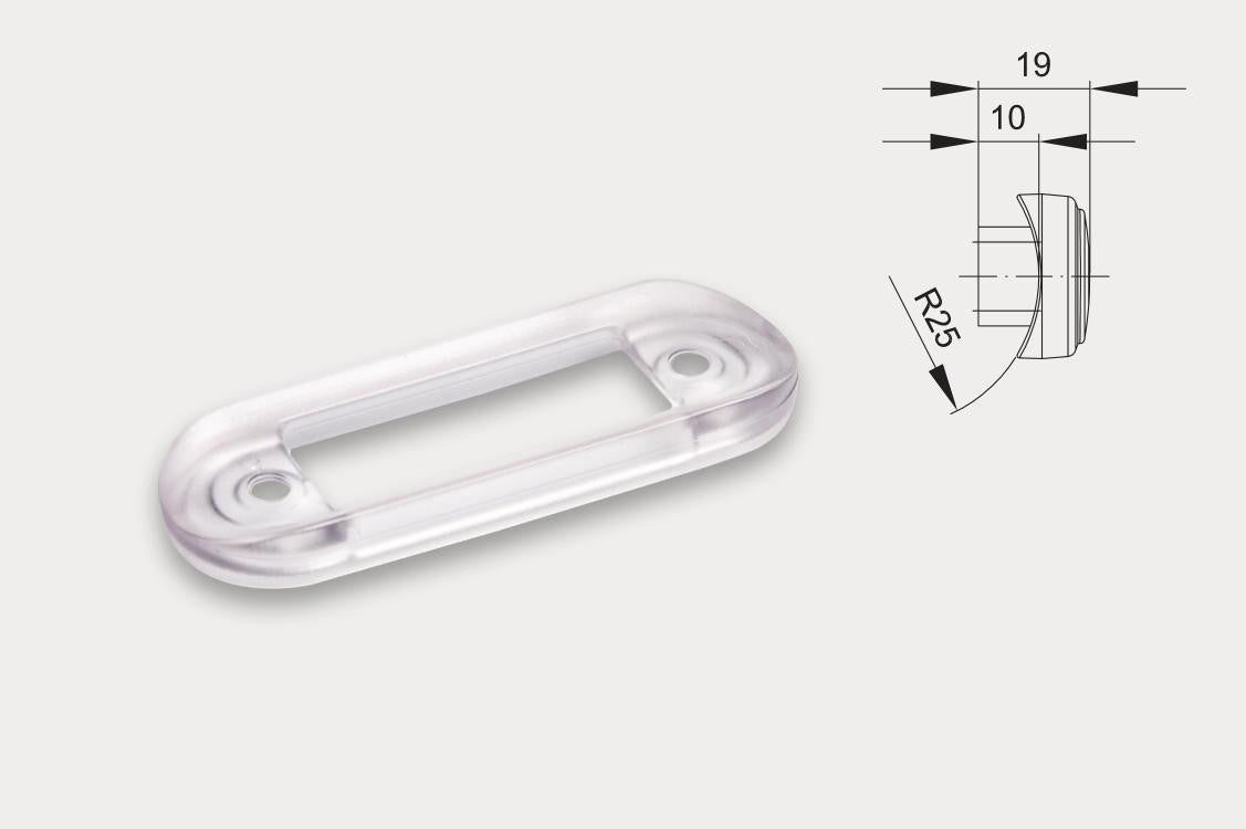 Rounded Transparent Gasket for Tubular Bars / For Use With Flush Fitting LED Lamps - Front & Rear Marker Lights - spo-c