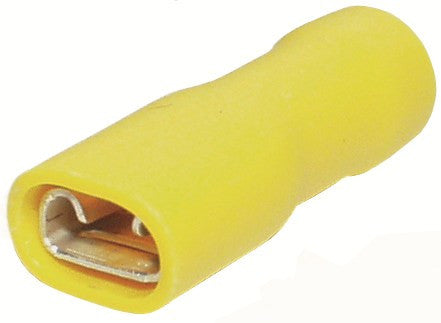 Yellow 9.5mm Fully Insulated Female Spade Terminals / Pack of 100 - spo-cs-disabled - spo-default - spo-disabled - spo