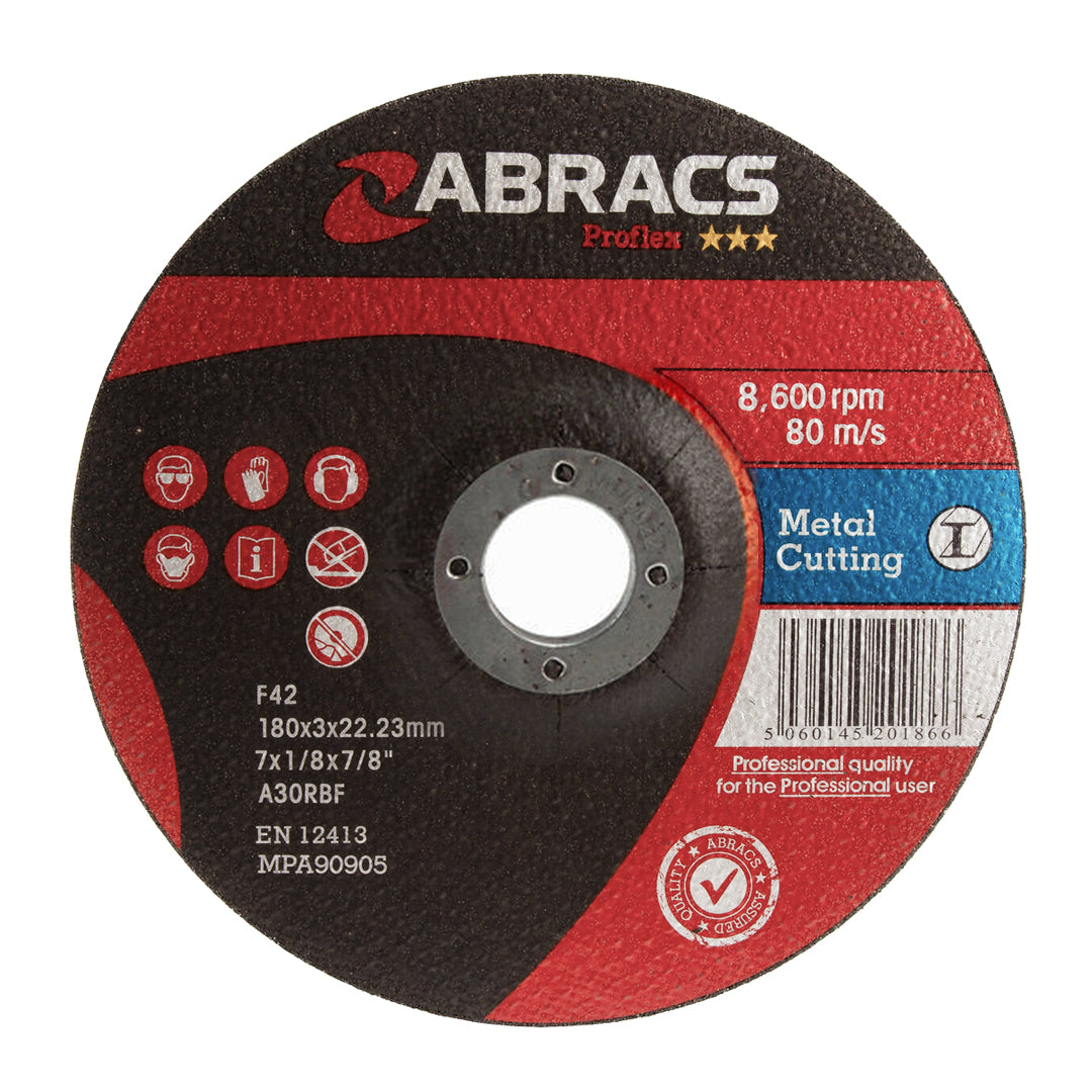 Abracs Proflex Cutting Disc with Depressed Centre / 180 x 3mm / Pack of 2 - spo-cs-disabled - spo-default - spo-disable
